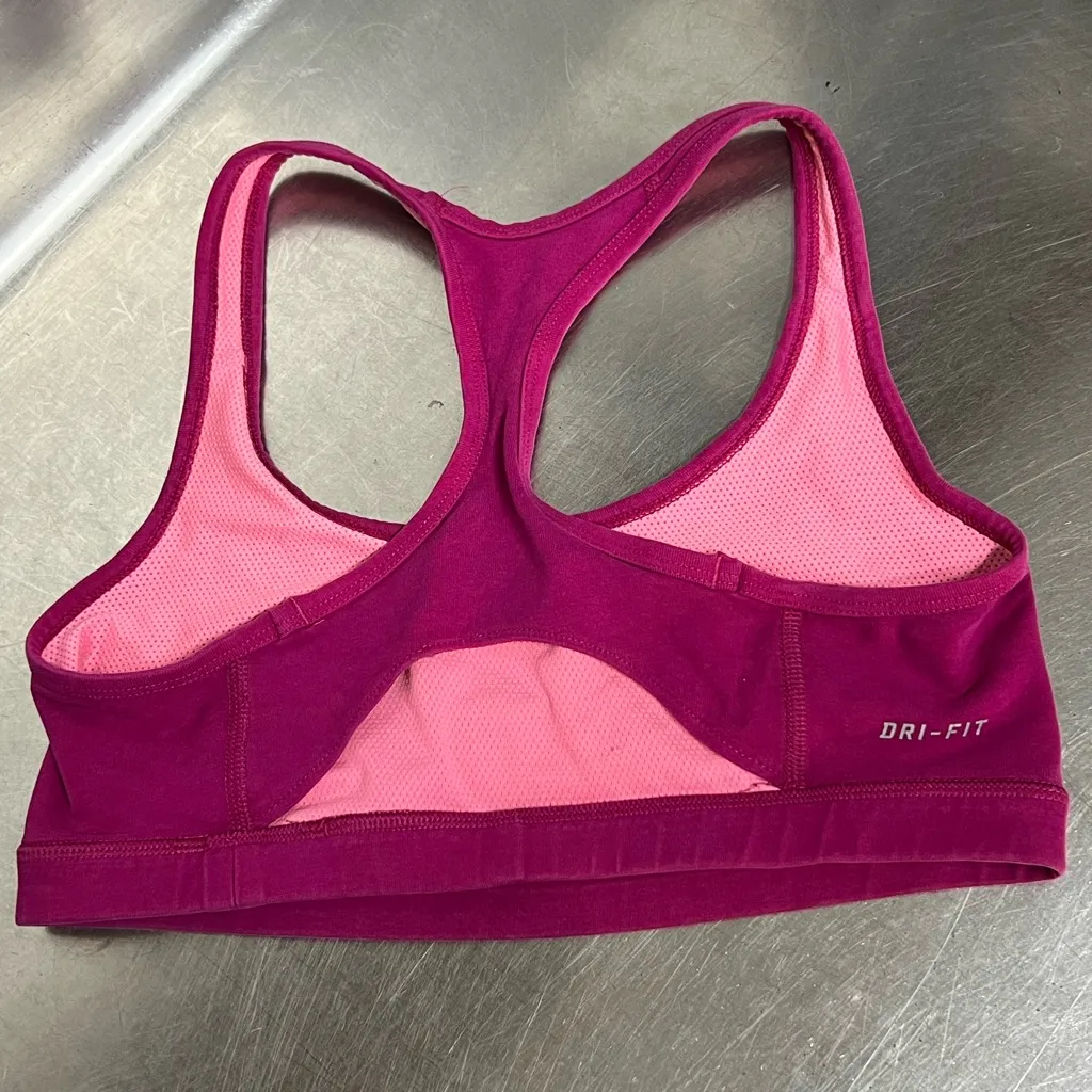 Nike Dri Fit Reversible Racerback Pink Sports Bra - Size Medium - GUC - Image 2