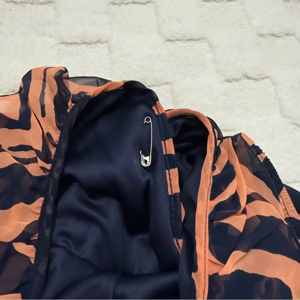 Needle & Thread Francesca’s Coral and Blue Cap Sleeve Ruffle Midi Dress - Image 7