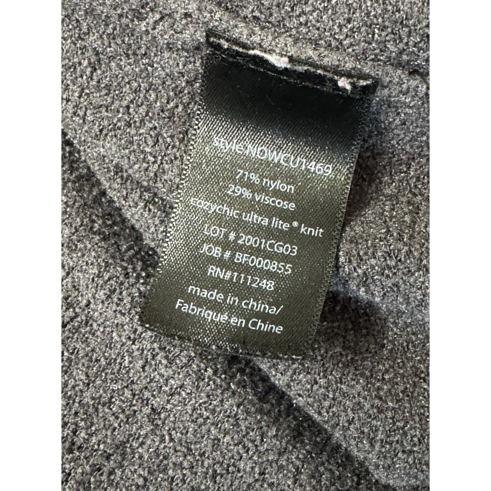 BAREFOOT DREAMS CozyChic Ultra Lite Cardigan Gray XS Open Knit Drape Loungewear - Image 6