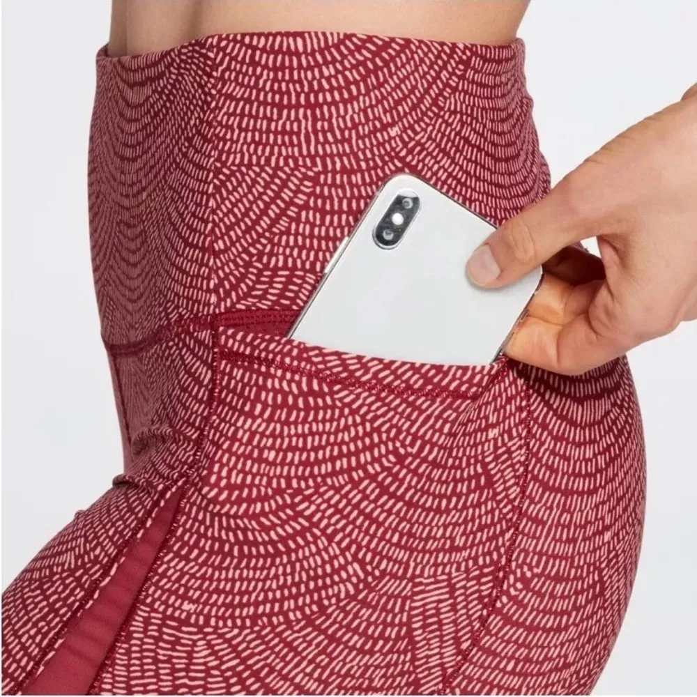 CALIA by Carrie Underwood Womens Energize High Rise Tight Leggings S Red - Image 3