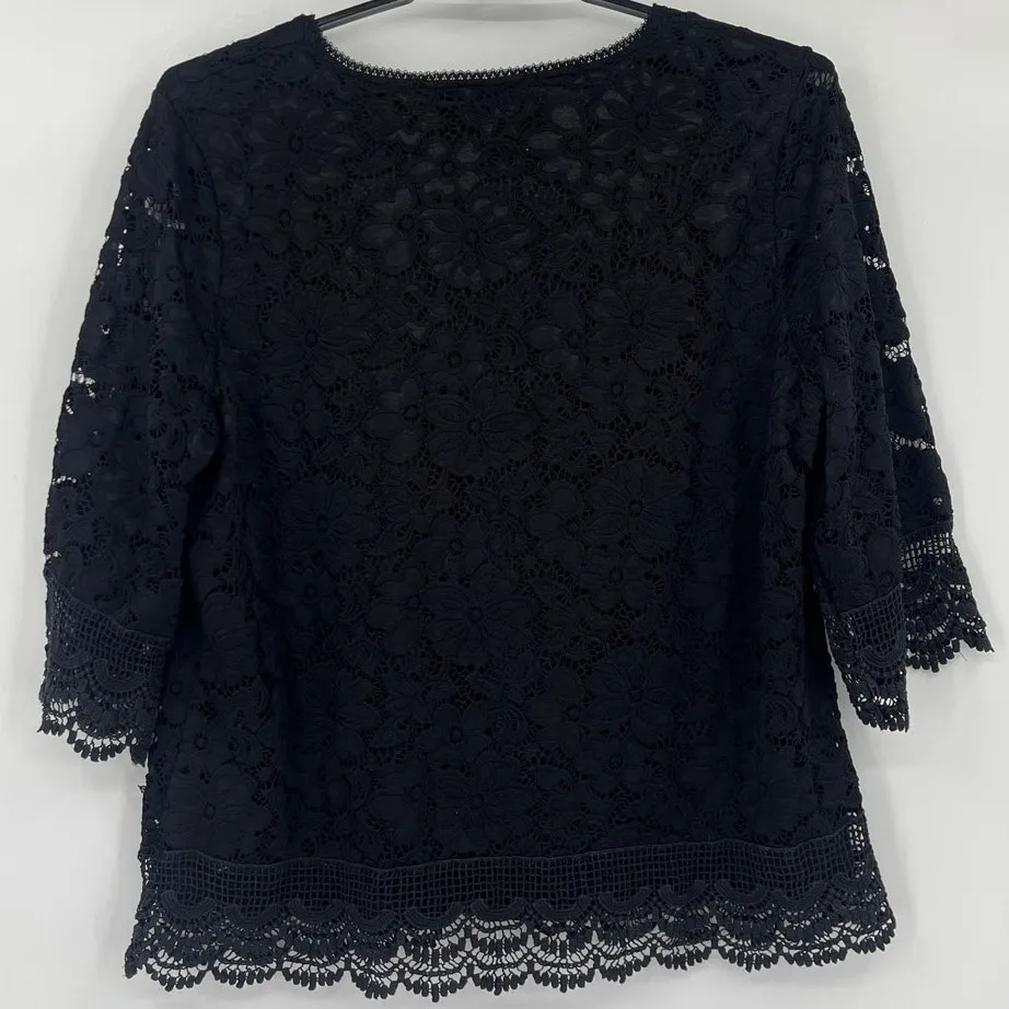 Investments Crochet Lace Womens Top 2X Holiday Glam Romantic Whimsigoth Fairy - Image 6