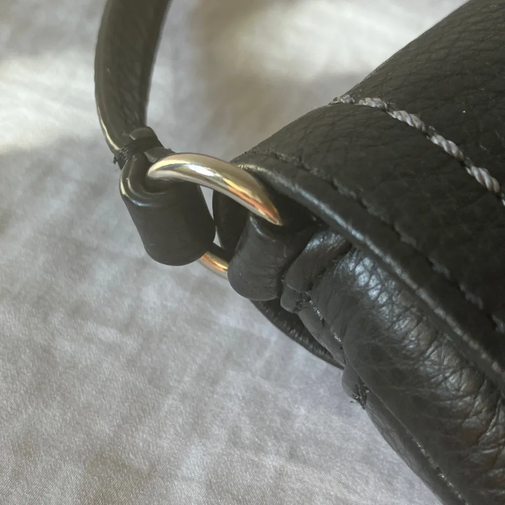 Coach: Black Pebbled Leather Clutch Wristlet- Silver Tone - Image 15