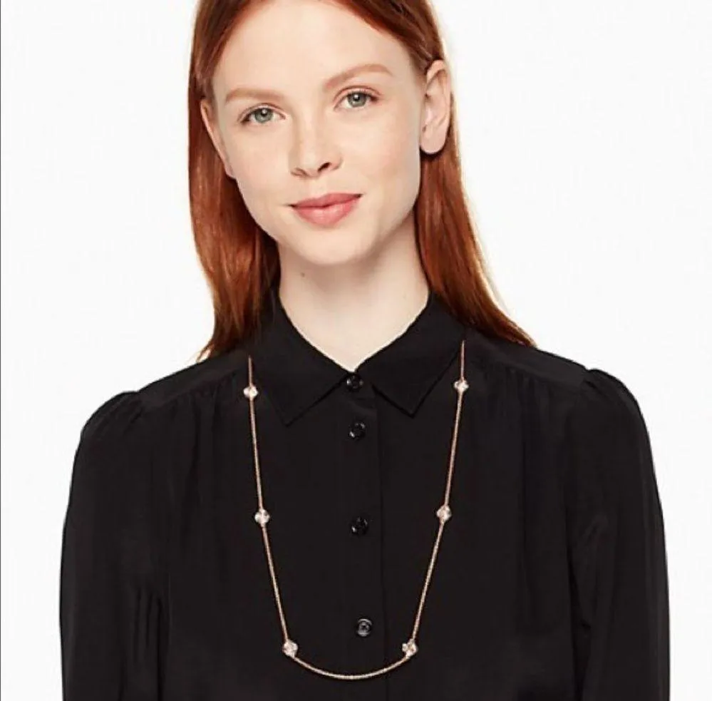 NWT Kate Spade Lady Marmalade Scatter Necklace in Rose Gold Glass - Image 13