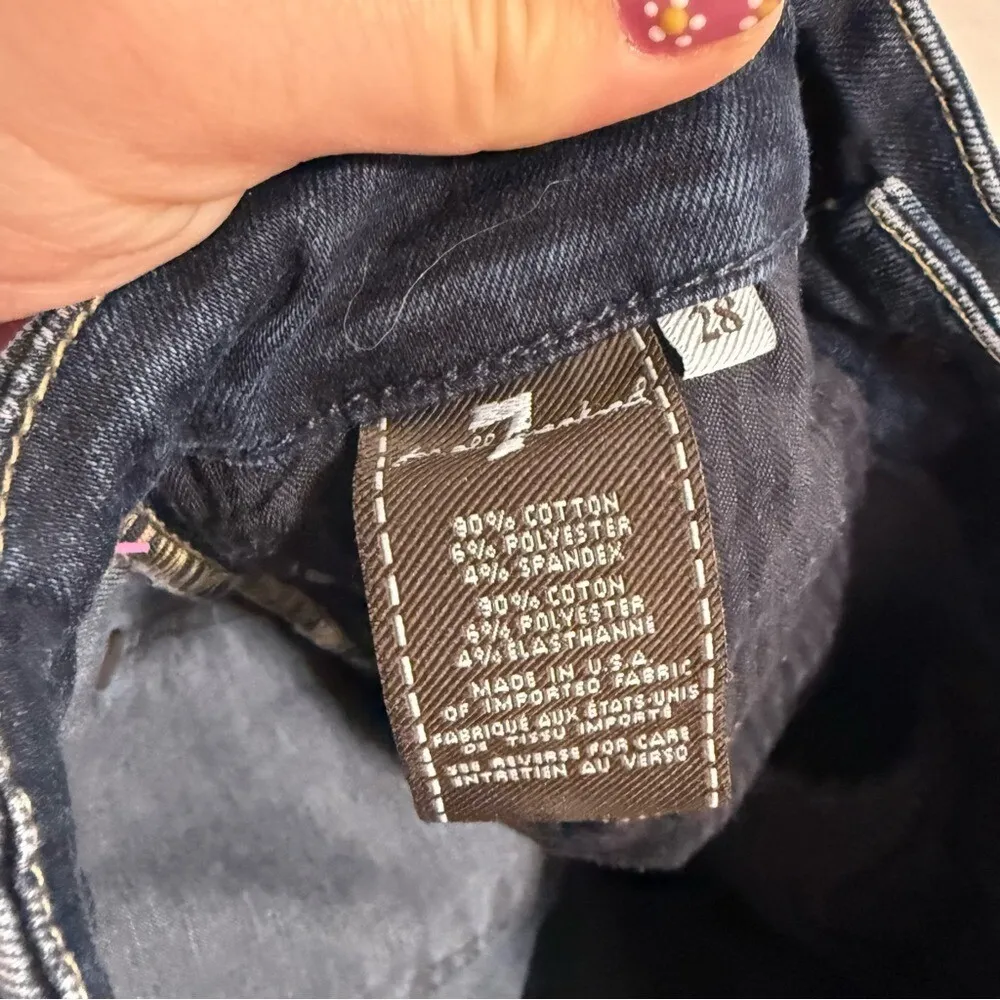 7FAMK 7 For All Mankind Kimmie Bootcut Jeans Dark‎ Wash Mid-Rise 28x33 - Image 5