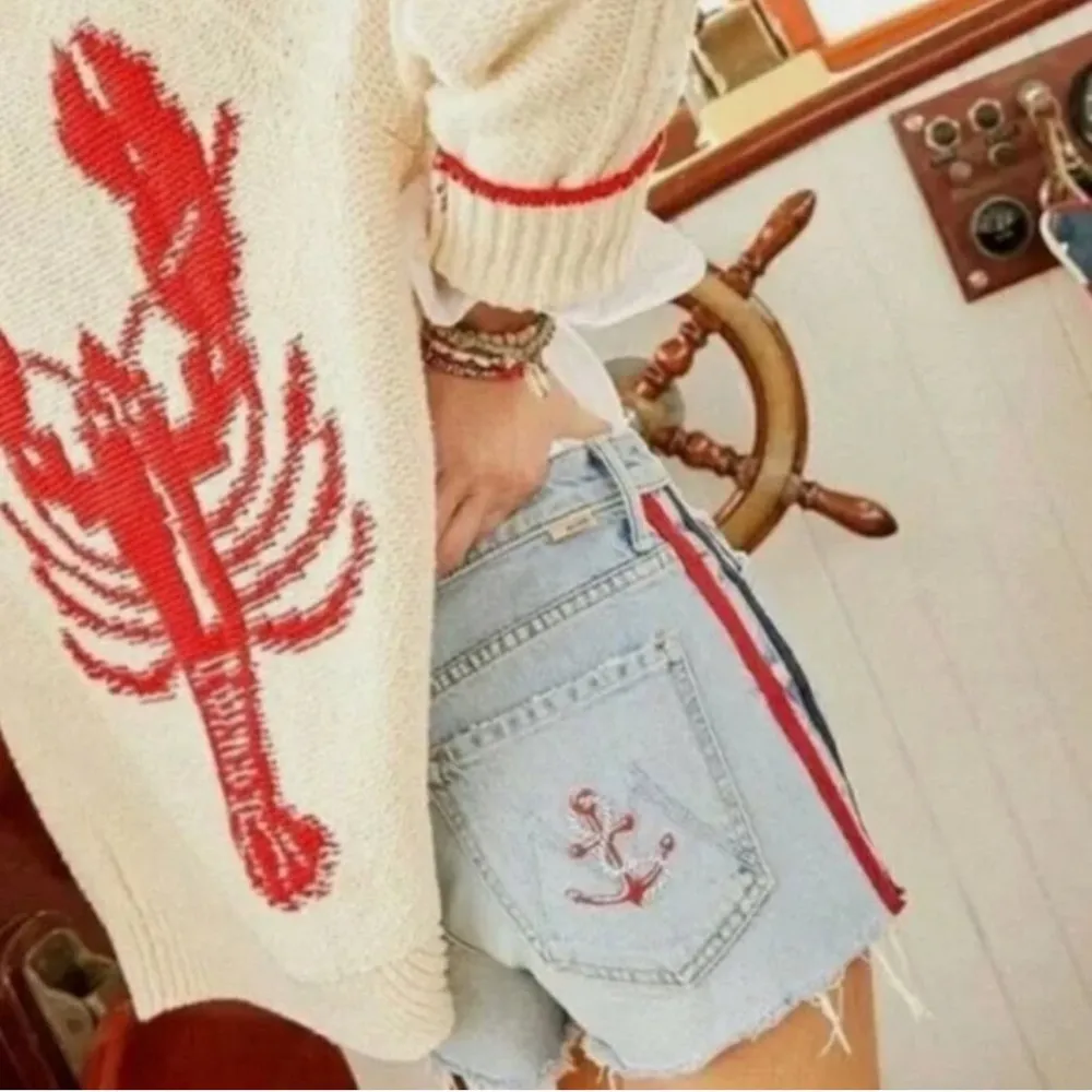 MOTHER Superior Easy Does It Strip Short size 27 Blue - Image 6