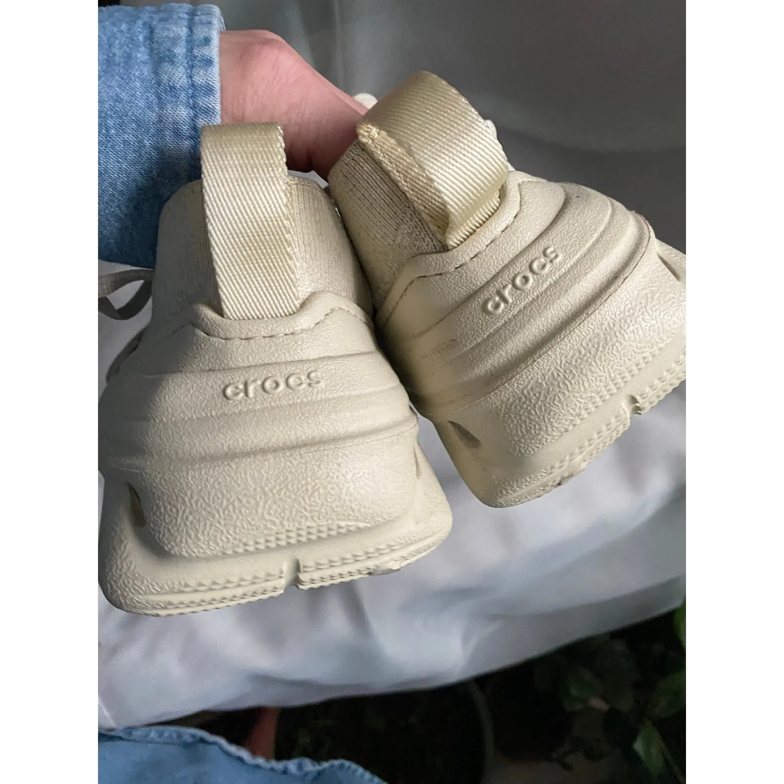 Crocs Echo Surge LiteRide Chunky Cream Platform Sneakers 8 Streetwear Preppy - Image 6