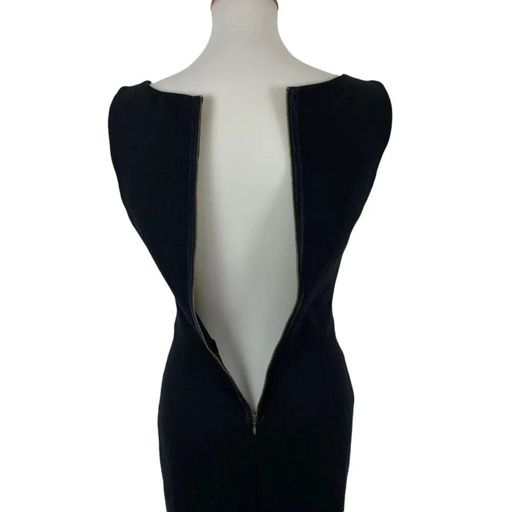 Banana Republic Dress 6 Black Sheath Career Zip Back Office Chic - Image 6