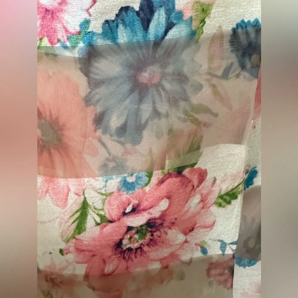 Teeze Me blush pink open lace overlay floral long lace sleeves floral dress - Image 7