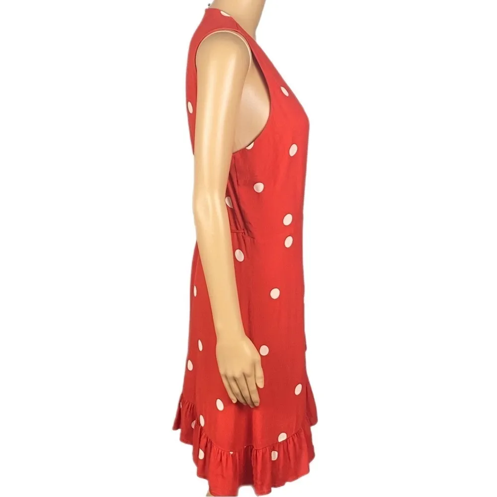 RAILS “Madison” ruffle wrap mini dress in “Scarlet Dots”. Size Large. EUC - Image 6