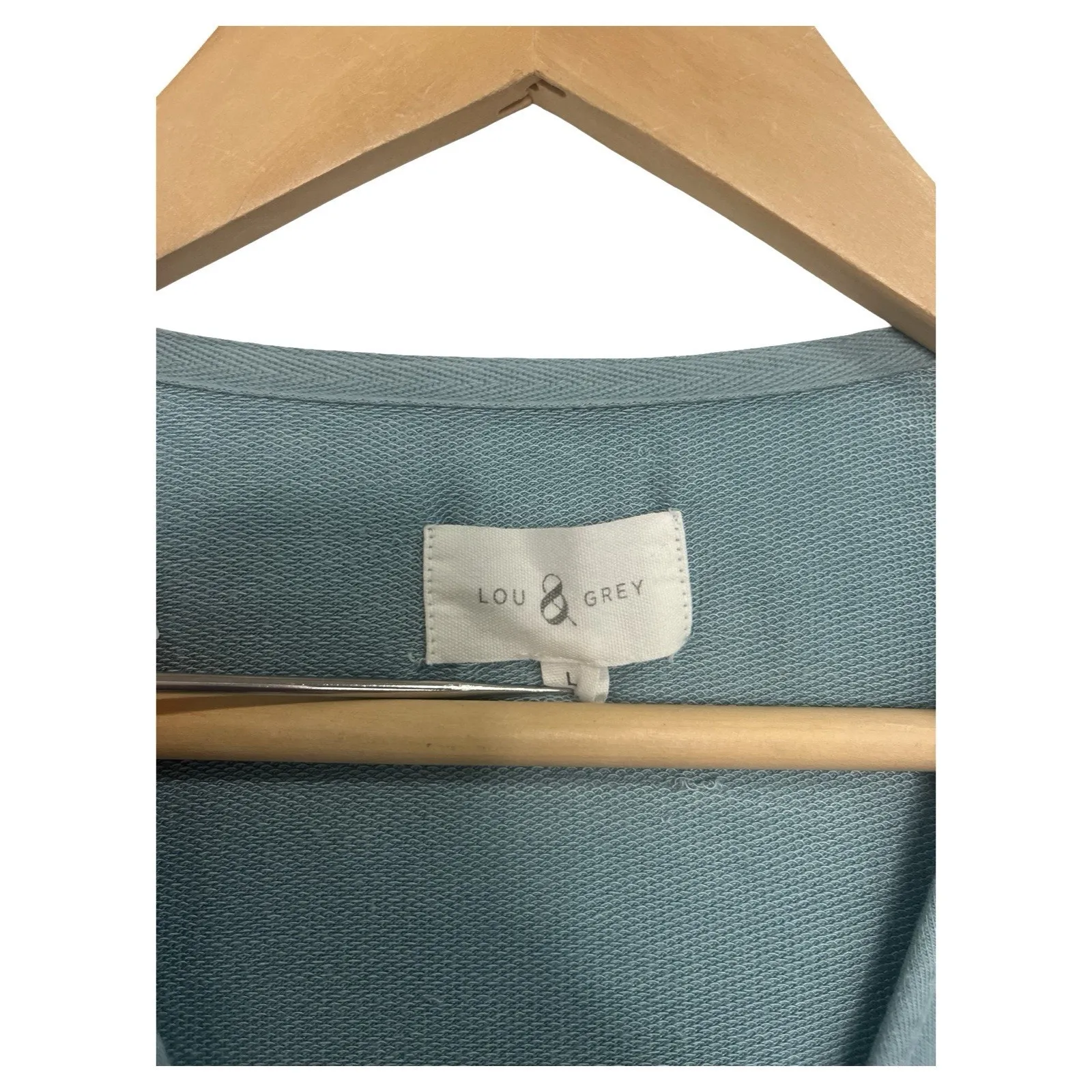 Lou Grey Romper Womens Large Green Faux Wrap Front Pockets Short Sleeve Beach - Image 4