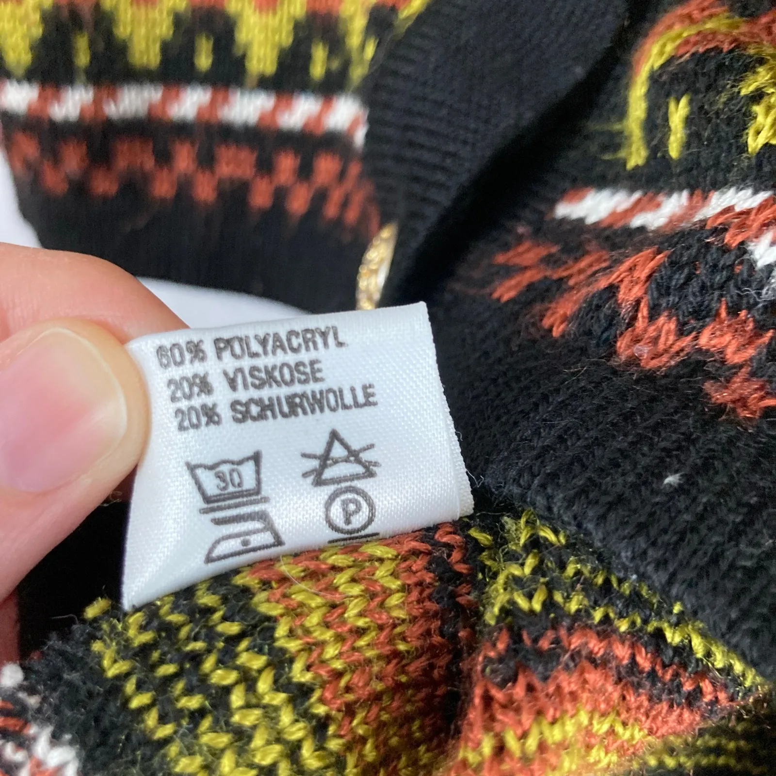 Vintage Gerwi Womens L/42 Funky Geo Abstract Grandpa Cardigan Retro 80s Scandi Brown Size L - Image 8