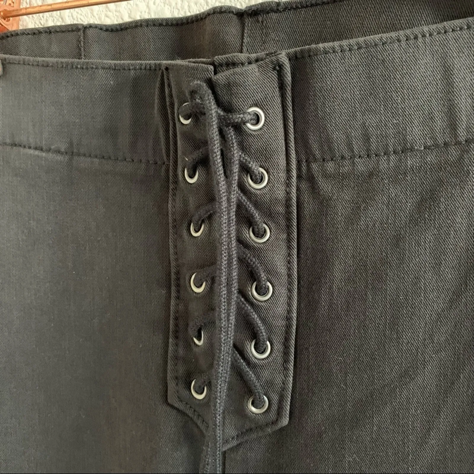 American Eagle 360 Next Level Stretch Lace Up Front Black Jegging Pants 0 Short - Image 6