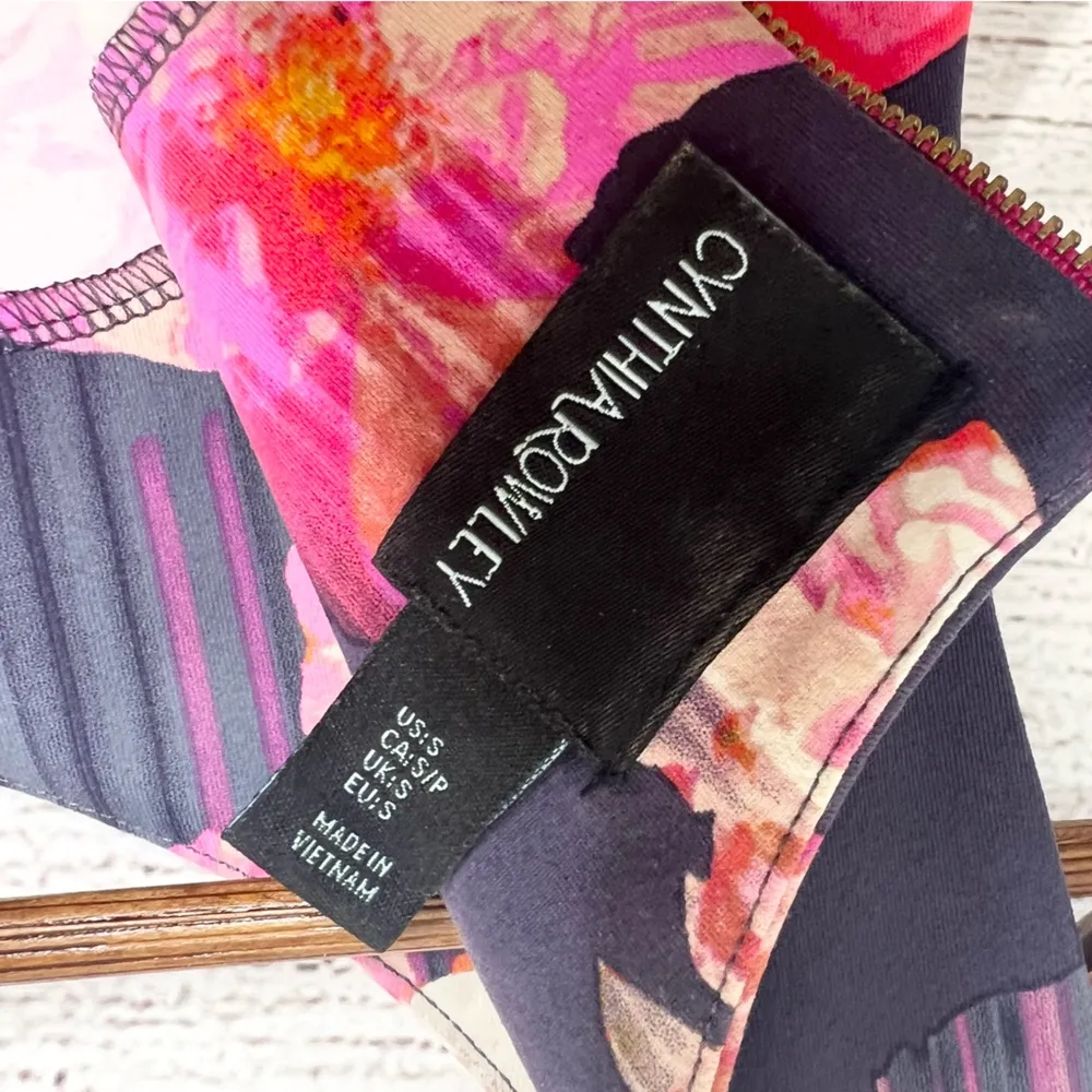 Cynthia Rowley Pink Floral Print Bateau Neckline Sleeveless Blouse Size Small - Image 6