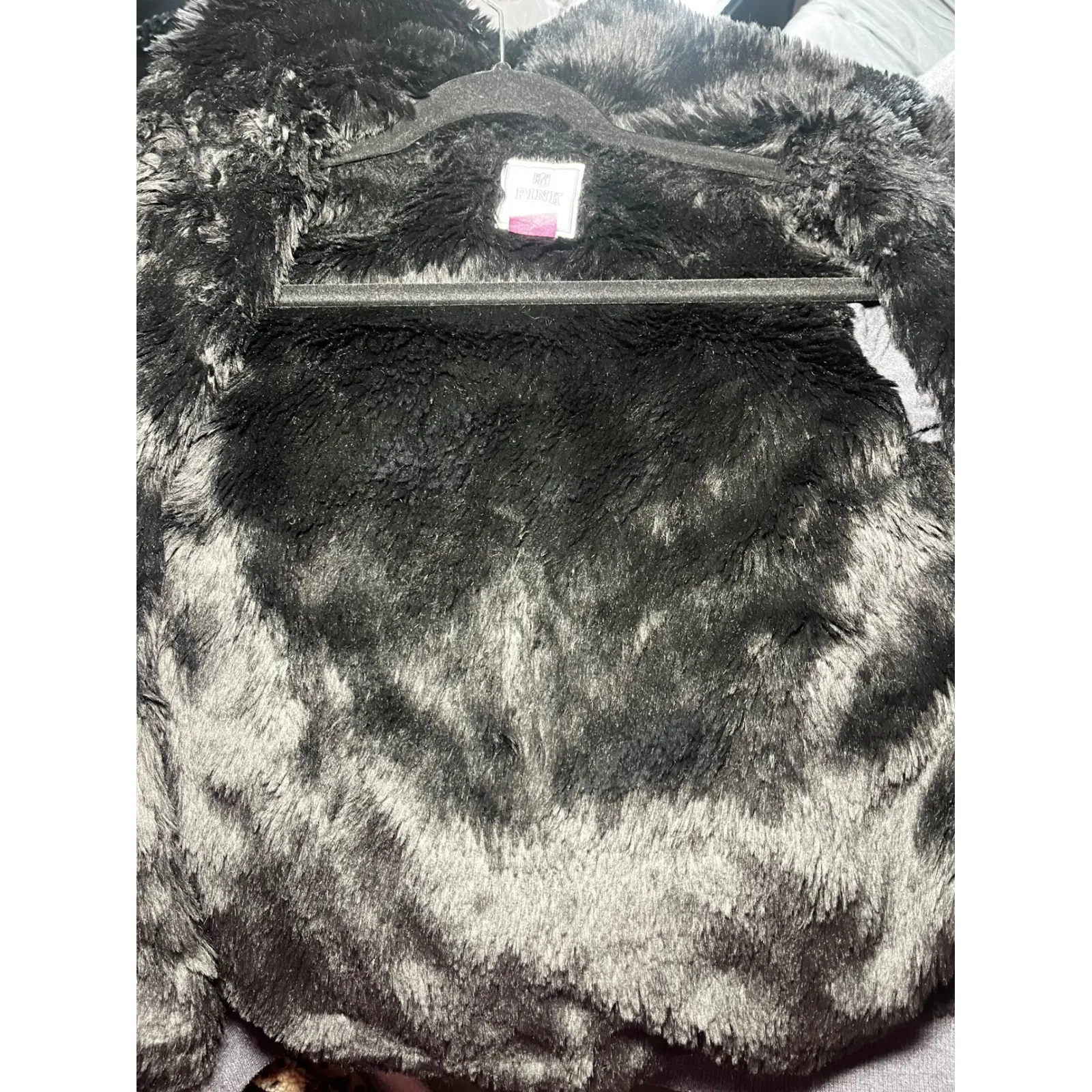 VTG Victoria's Secret PINK San Diego Chargers NFL Football Hoodie Fur Trim Sz SM Gray - Image 7