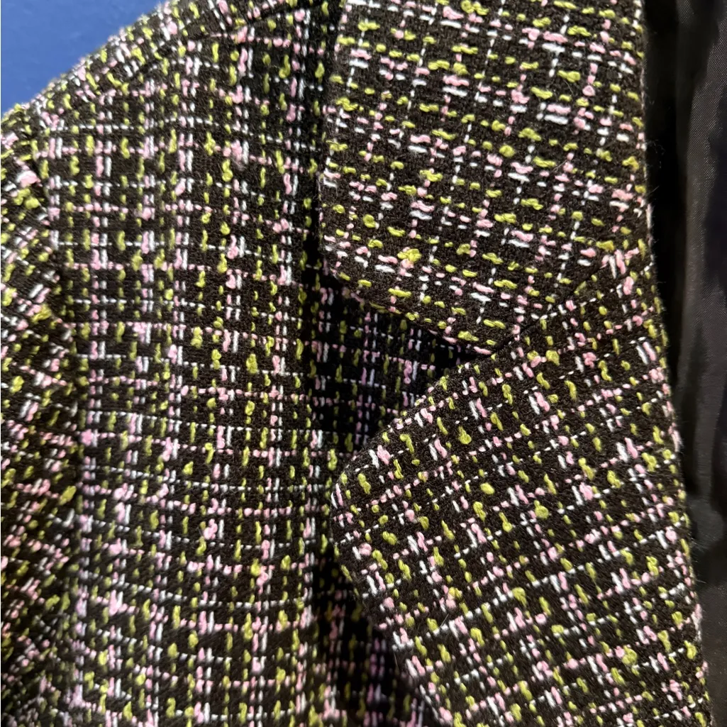 Women’s tweed blazer jacket size 16 W Brown - Image 3