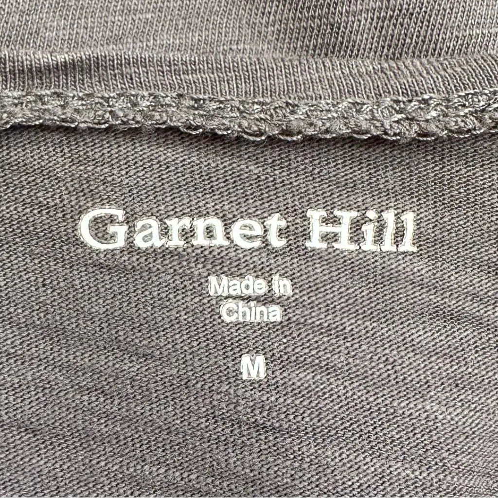 Garnett Hill 100% Cotton Charcoal Gray Crochet Top, Sz Medium - Image 9