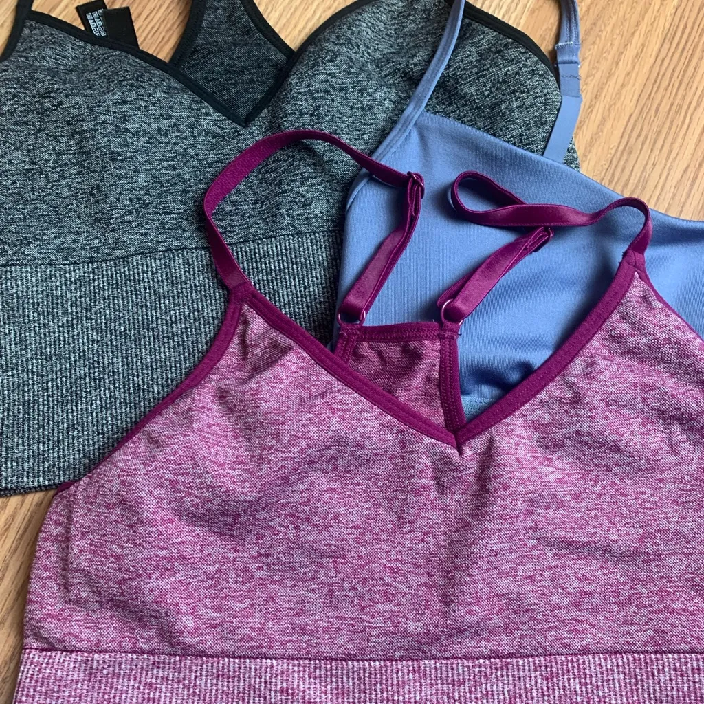 Pink active size small sports bra set of 3 seamless victorias secret gym - Image 3