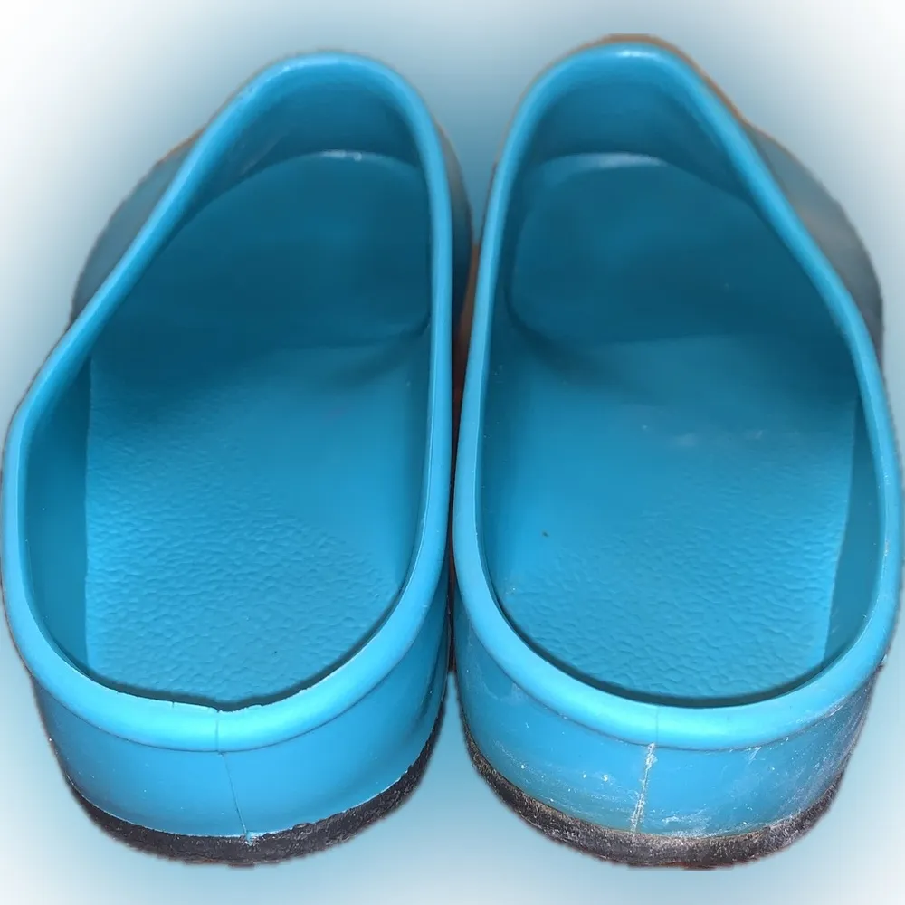 Sloggers Teal Blue Rubber Slip-On Garden Mud Shoes Clogs Mules 7 - Image 4