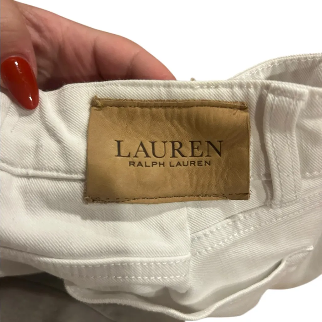 LRL Lauren Jeans Co. Womens White Denim Straight Leg Cropped Jeans Size 2 - Image 4