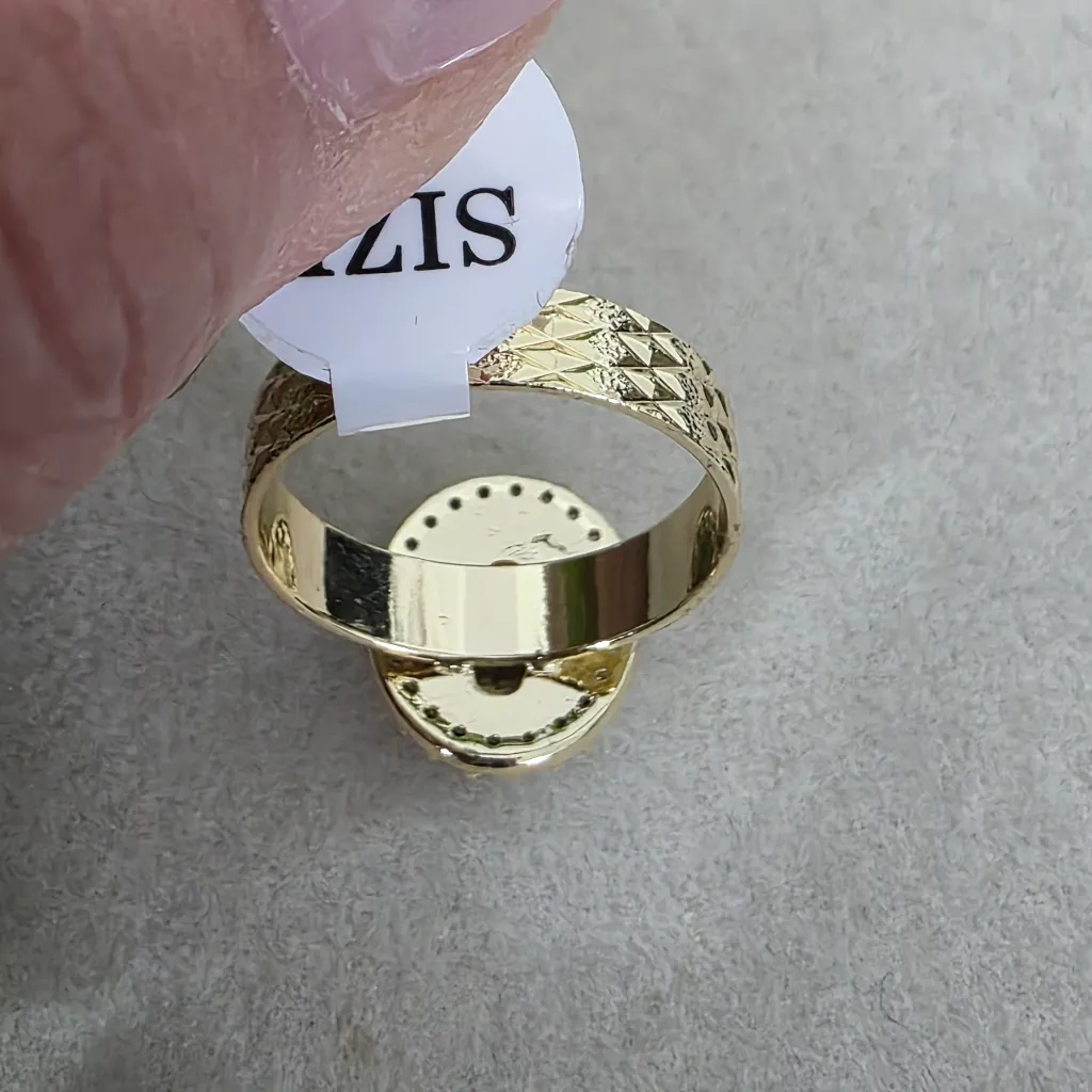 Gold Filled Ring St Jude Icon with Ciboc Zirconia Size 9 - Image 4