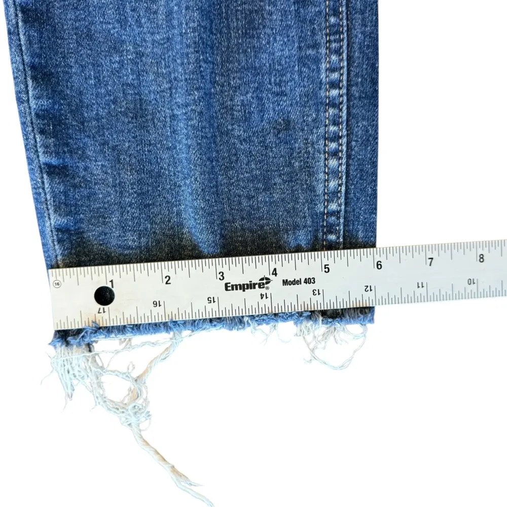 Risen High Rise Distressed Relaxed Fit Skinny Jeans Women’s size 32/15 Blue - Image 13