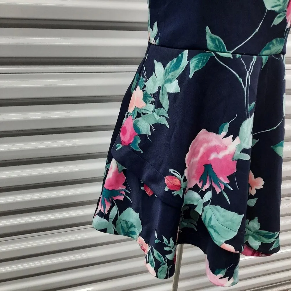 Speechless Dress Junior's Large Blue Floral Off The Shoulder Special Occasion - Image 5