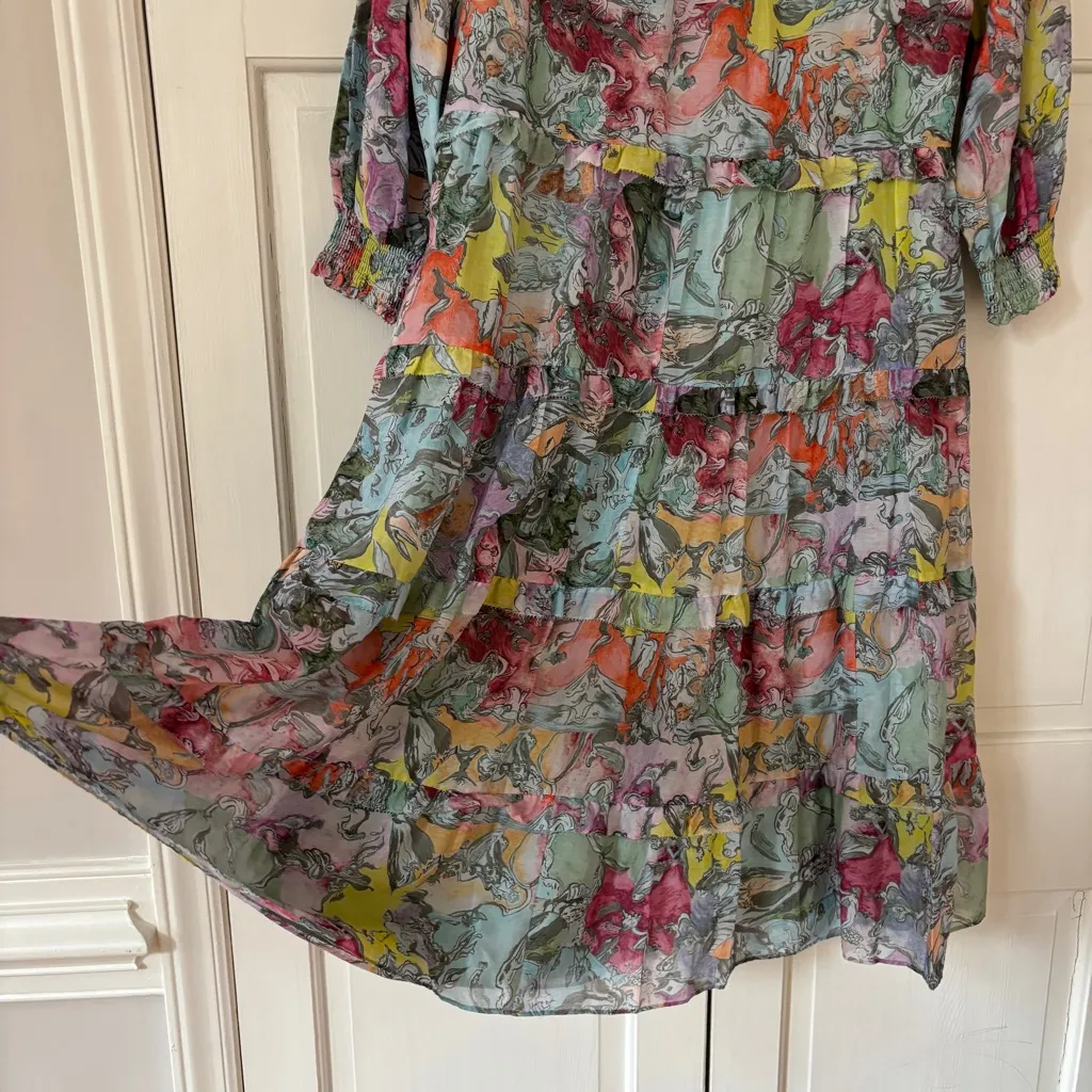 NEW Alice + Olivia Layla Midi Dress Lola’s Dream Rare Printed Size Small Graphic - Image 14