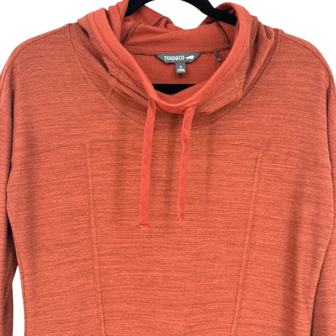 Toad & Co Intermosso Hooded Dress Rust Orange Pullover Size Small Acivewear - Image 6