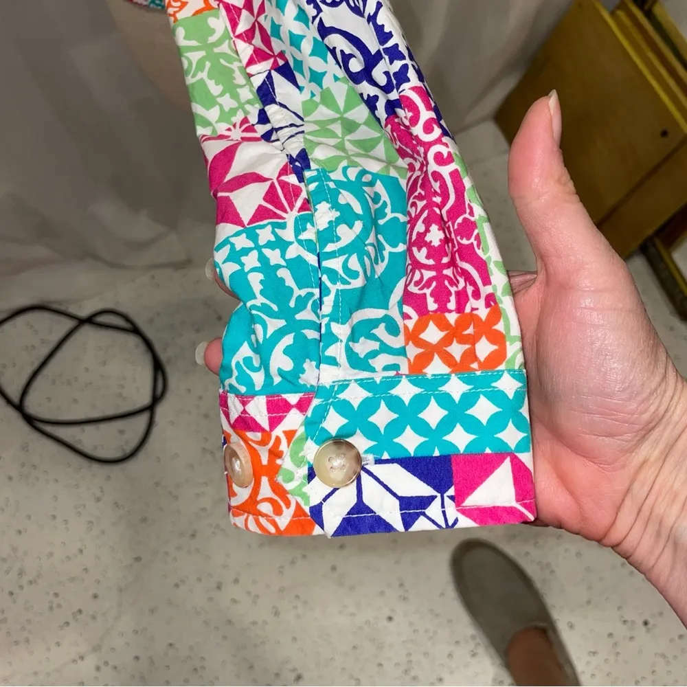 Polo Ralph Lauren quilted pattern cotton lightweight multicolored jacket XS 😍 Pink - Image 15