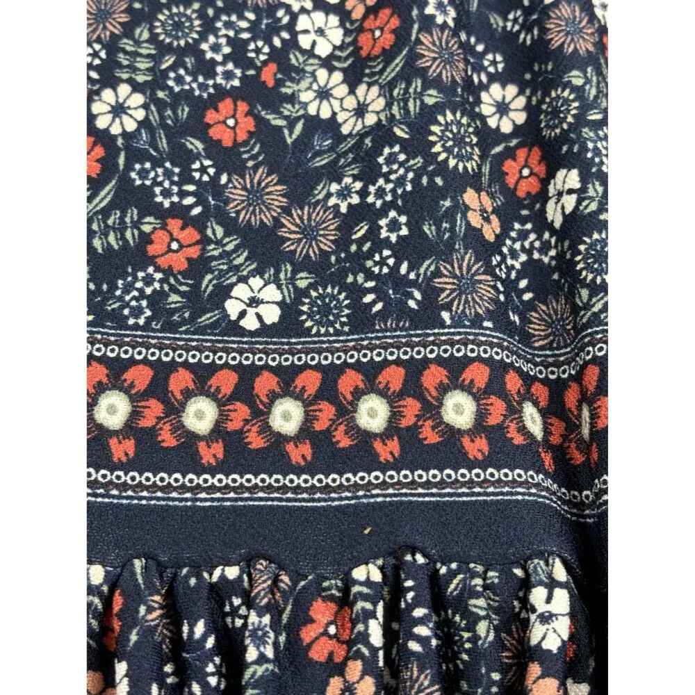 Max Studio Tiered Maxi Dress Size XS Smocked Top Puff Sleeve Prairie Flower - Image 2