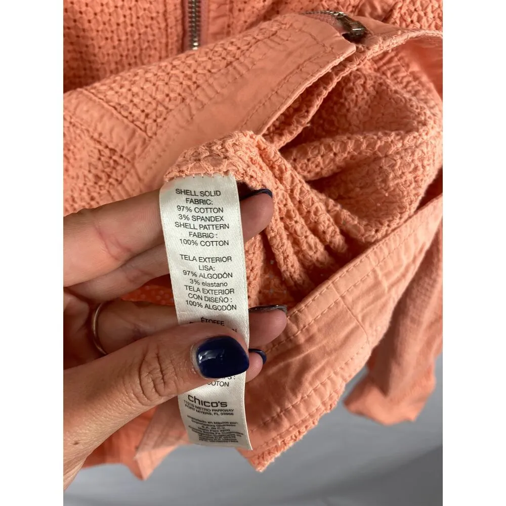 Chicos Asymmetrical Zip textured jacket - Image 3