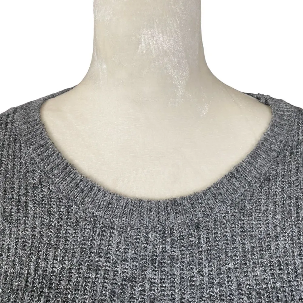 Arizona Jean Co. women's medium gray long sleeve sweater stripes stretchy - Image 7