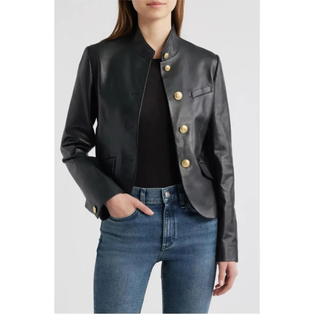 Rag & Bone Sadie Crop Leather Blazer 4 - Image 6