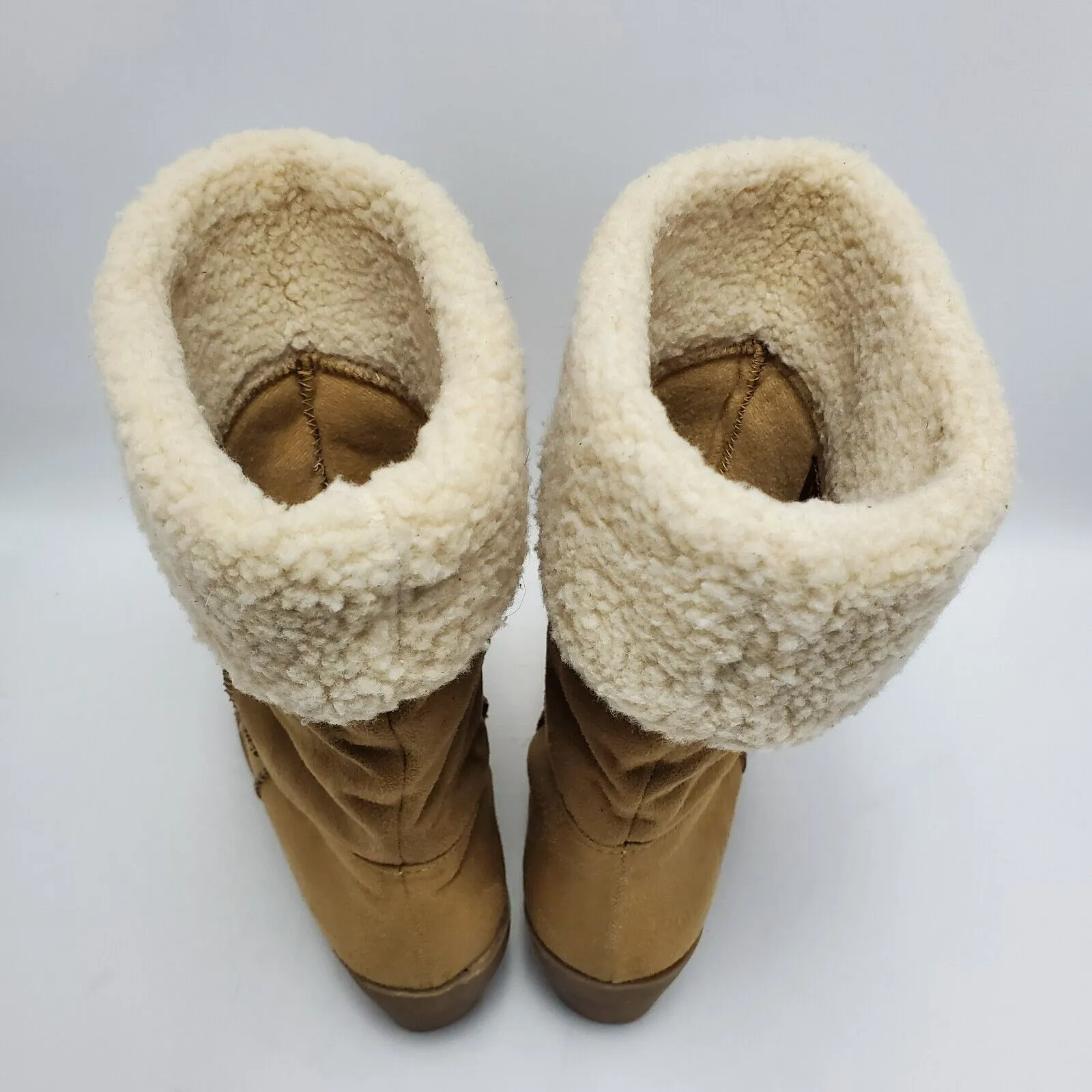 Jellypop Womens Sheepskin Lined Suede Wedge Heel Round Toe Mid Calf Snow Boots 9 - Image 3