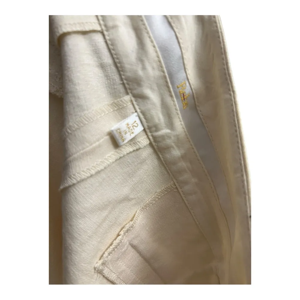 Reba Women's Cream Wide Leg Pants Size 12 - Image 5