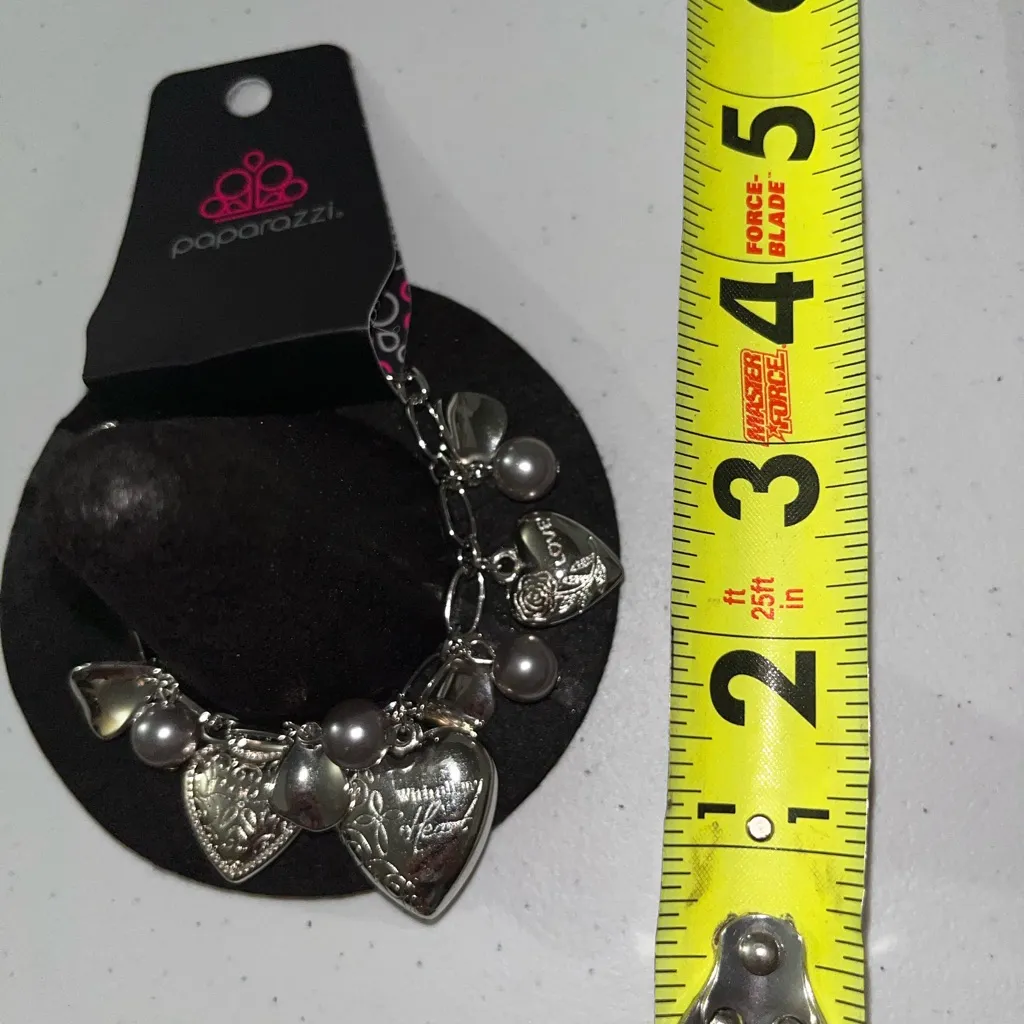 💙 NWT Paparazzi Silver Heart Scripture Charm Bracelet - Image 2