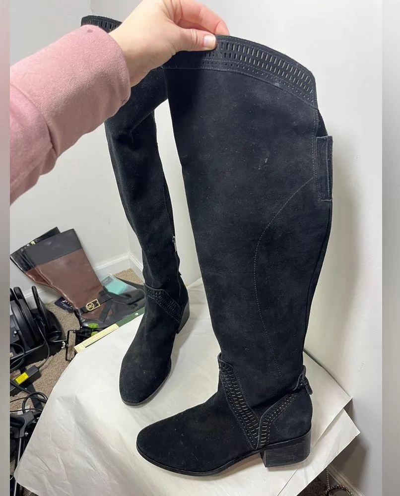 Vince Camuto Karinda Black Suede Over The Knee Boot Sz 10 - Image 3