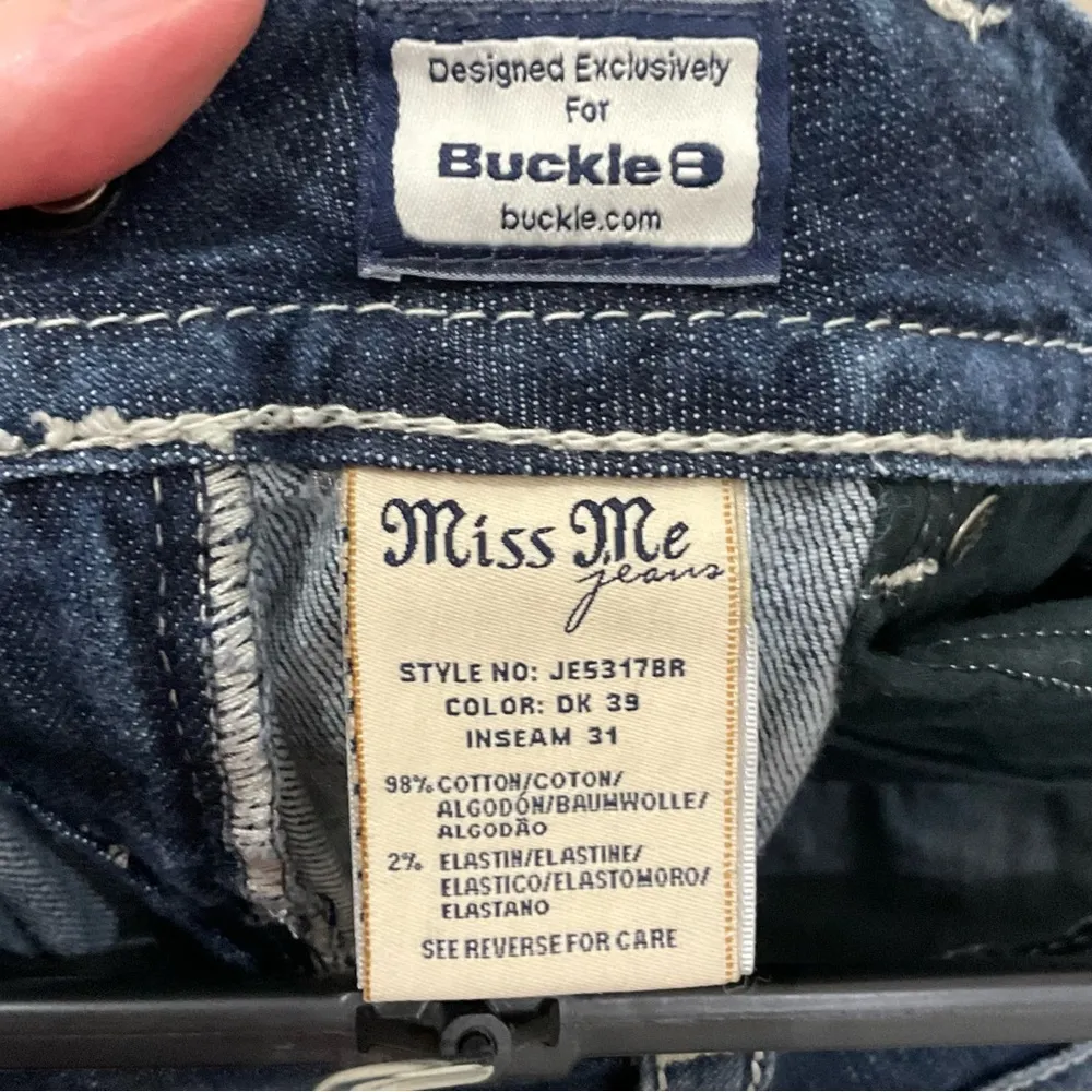 Miss Me Bootcut Jeans Sz 29 Bling Embellished Low Rise Buckle Store Exclusive - Image 6