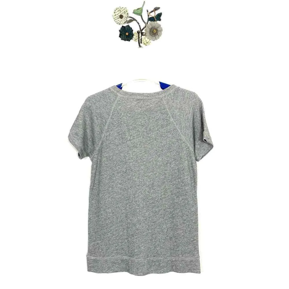 J CREW ANCHOR GRAY SHORT SLEEVE SWEATSHIRT TOP SIZE MEDIUM - Image 4