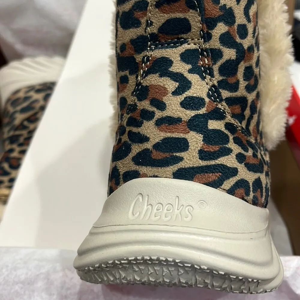 Animal Print Winter Boots Womens 9 Wide Fit Everyday Walking Shoe Cheetah Print Brown - Image 9