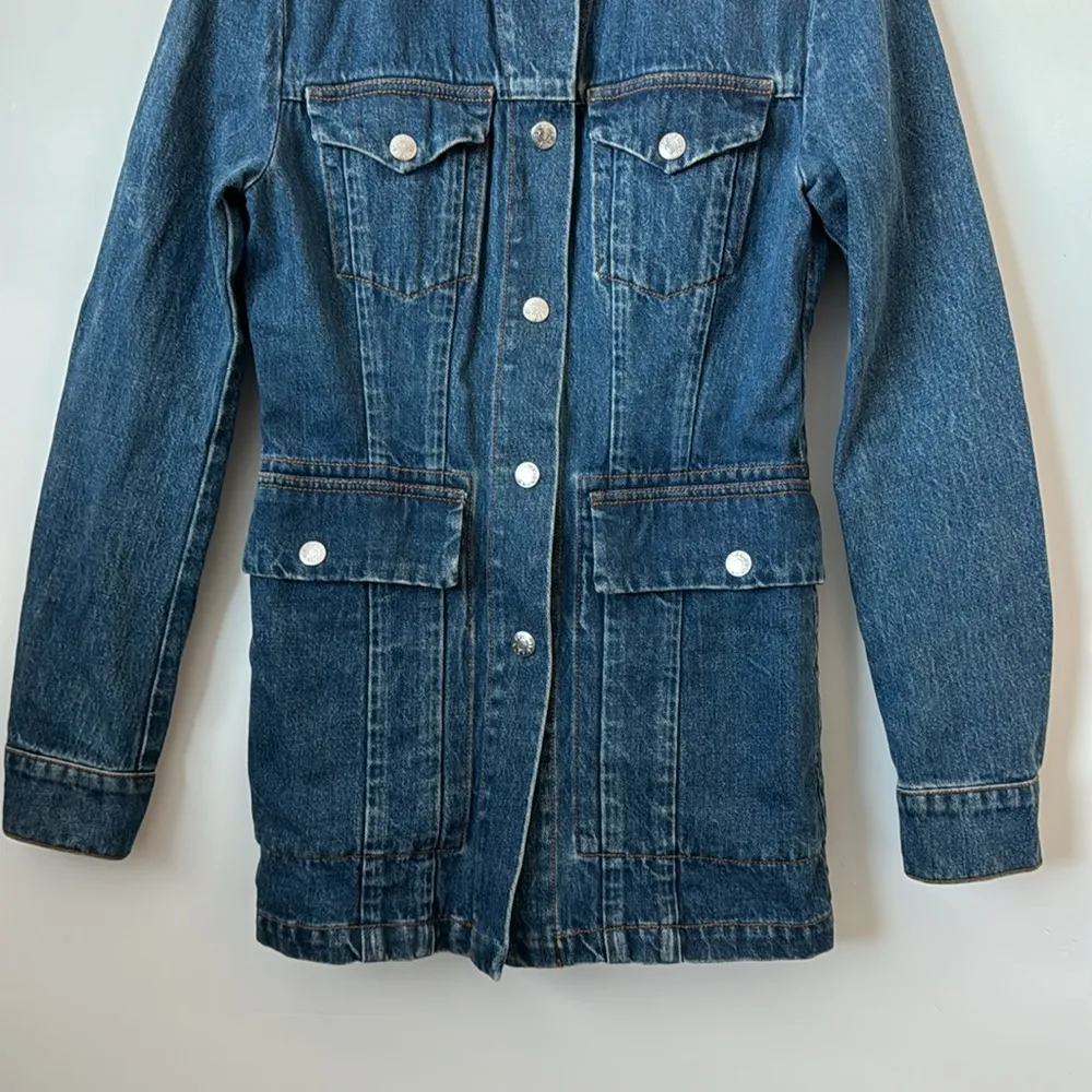 Acne Studios Gwen Blue Paw Denim Jacket Size: 38 - Image 3
