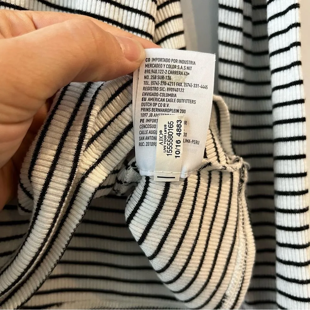 American Eagle Soft & Sexy Striped Mock Neck Long Sleeve Size M - Image 6