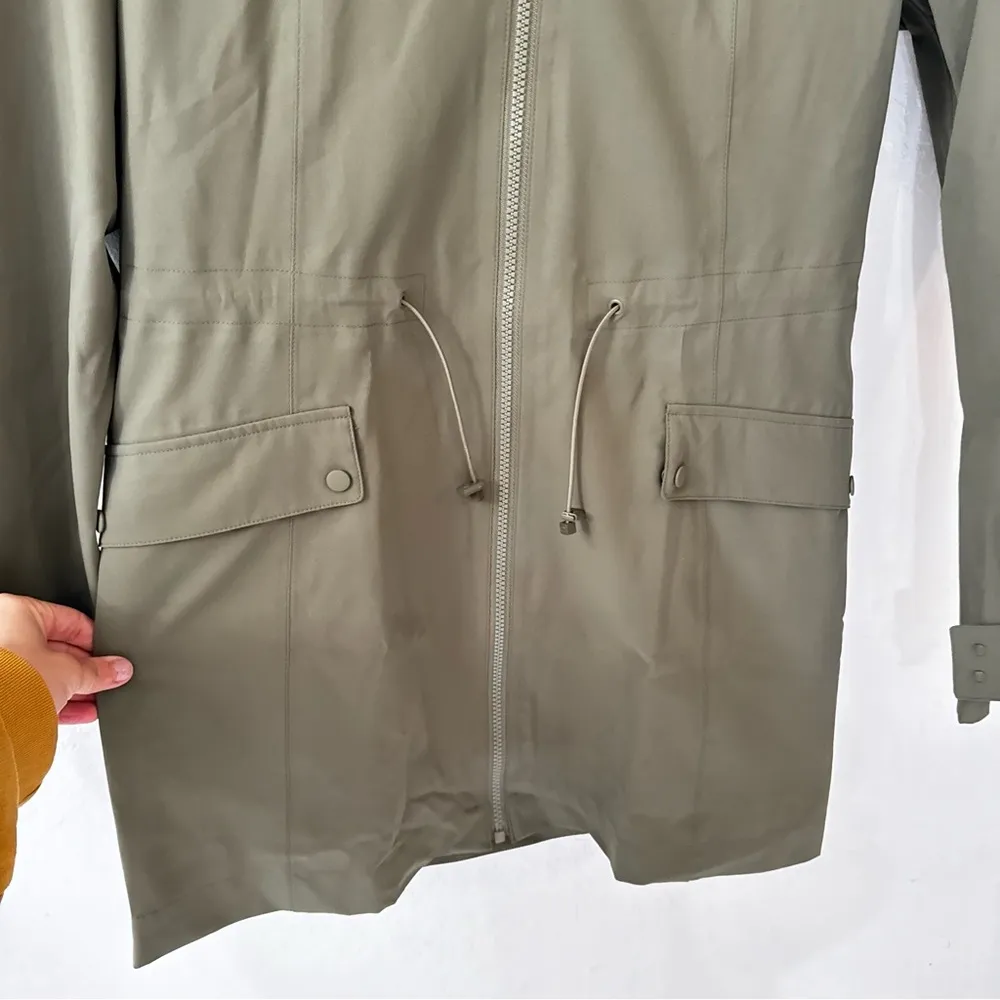 Bernardo Green XS Bernardo Full Zip Hooded Water Resistant Hooded Rain Coat - Image 4