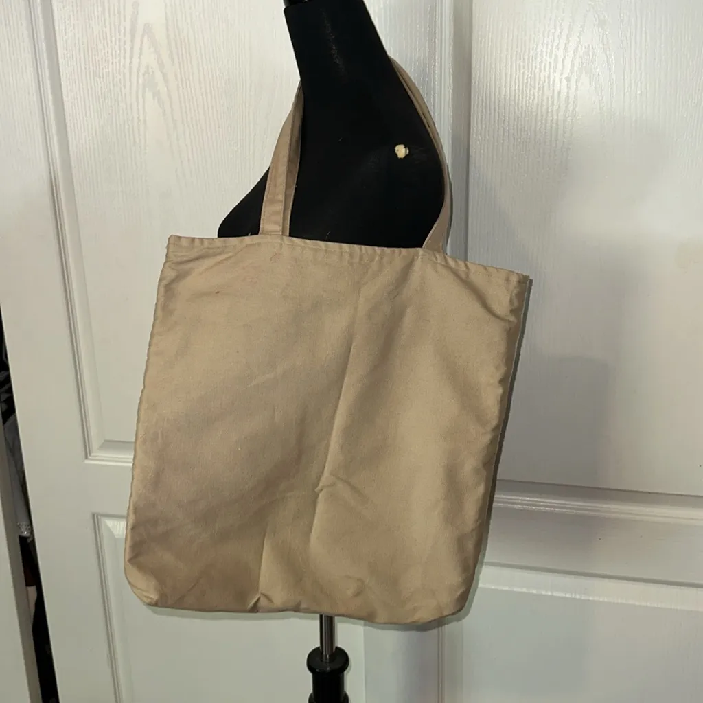 VTG TAPESTRY TEA TIME TEDDY BEAR TOTE BAG - Image 2