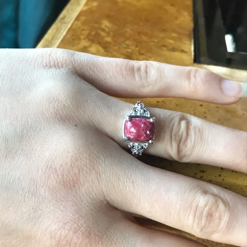 Norwegian Thulite Sterling Silver Ring Size 6 Pink - Image 2