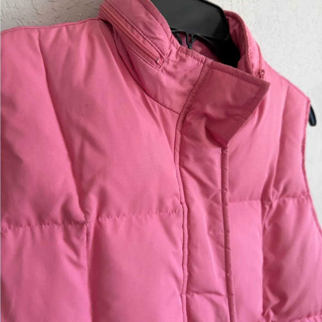 Talbots Petites Pink Puffer Goose Down Cluster Feather Vest Womens MP Barbie - Image 2