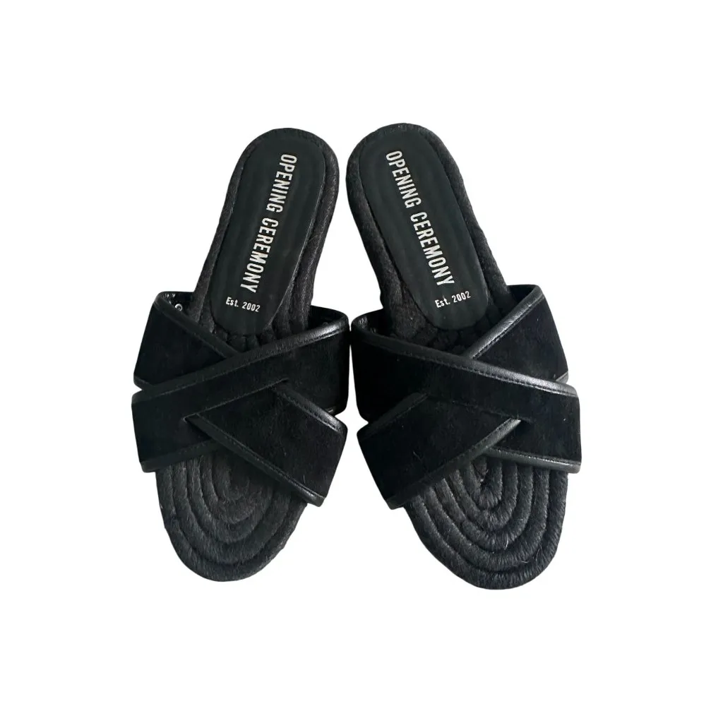 Opening Ceremony  Black Double Strap Sandals Size 38 / US 8 - Image 2