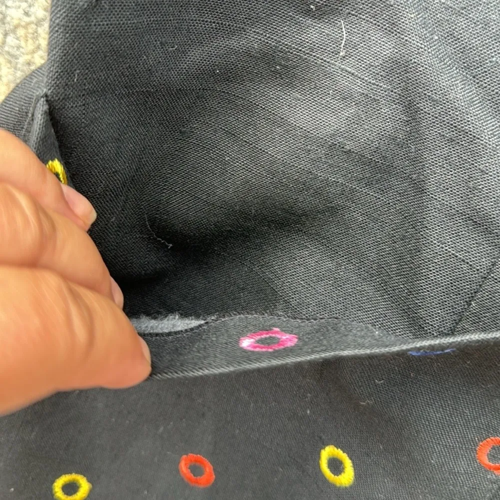 Vintage Leslie Fay Short Sleeve Button Down Blazer Black Multicolor 14W - Image 2