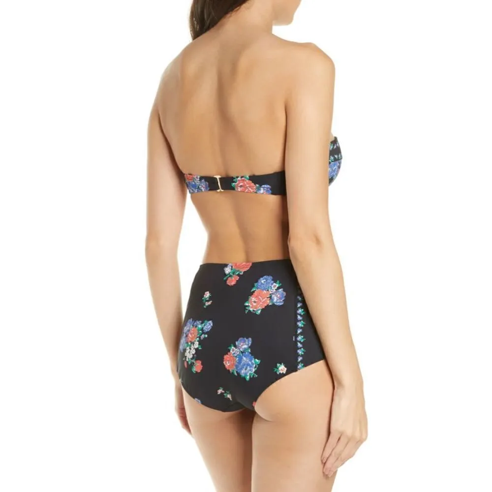 New. Tory Burch black tea rose bikini set. L-bottom/M-top Normally $298 - Image 6