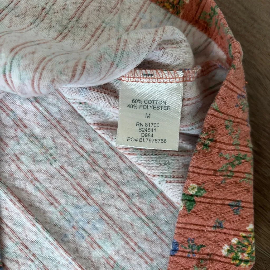 Blair Peach Floral Long Sleeve Top - Size Medium - Image 4